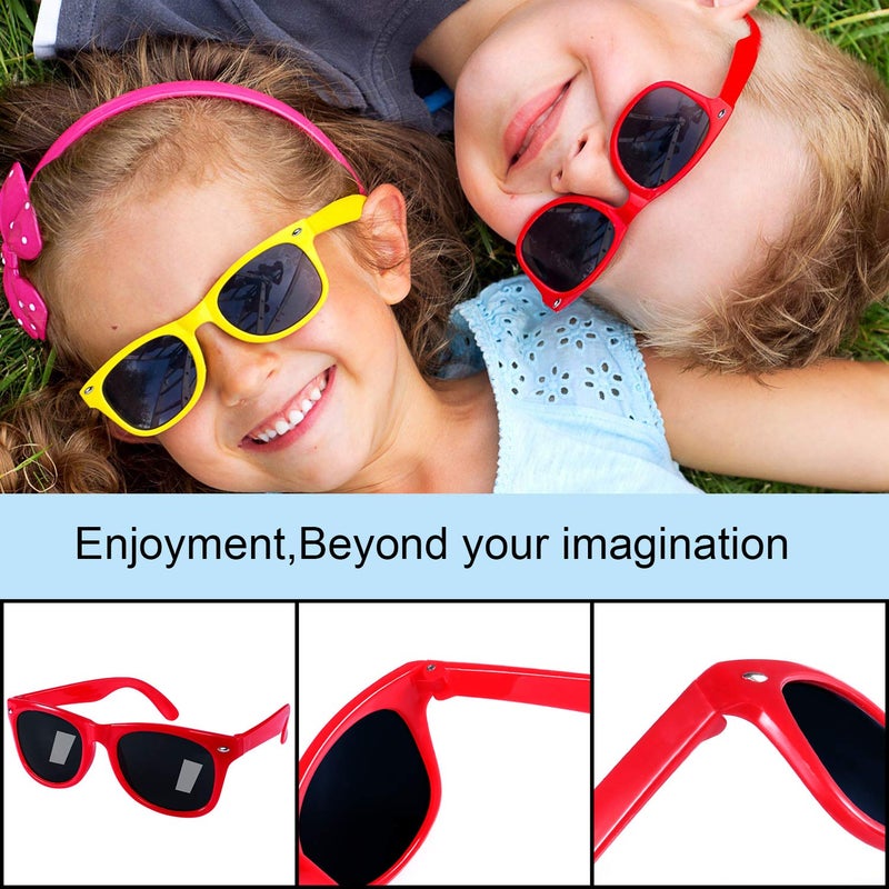 GINMIC Kids Sunglasses Party Favors, 12Pack Neon Sunglasses for Kids, Boys and Girls, Great Gift for Birthday Party Supplies, Beach, Pool Party Favors, Fun Gift, Party Toys - Image 3
